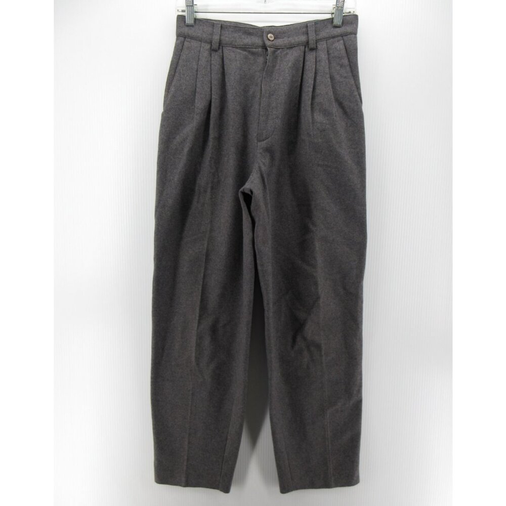 VINTAGE Benetton Pants 8 Wool Blend Pleated Trousers Career Italy 44